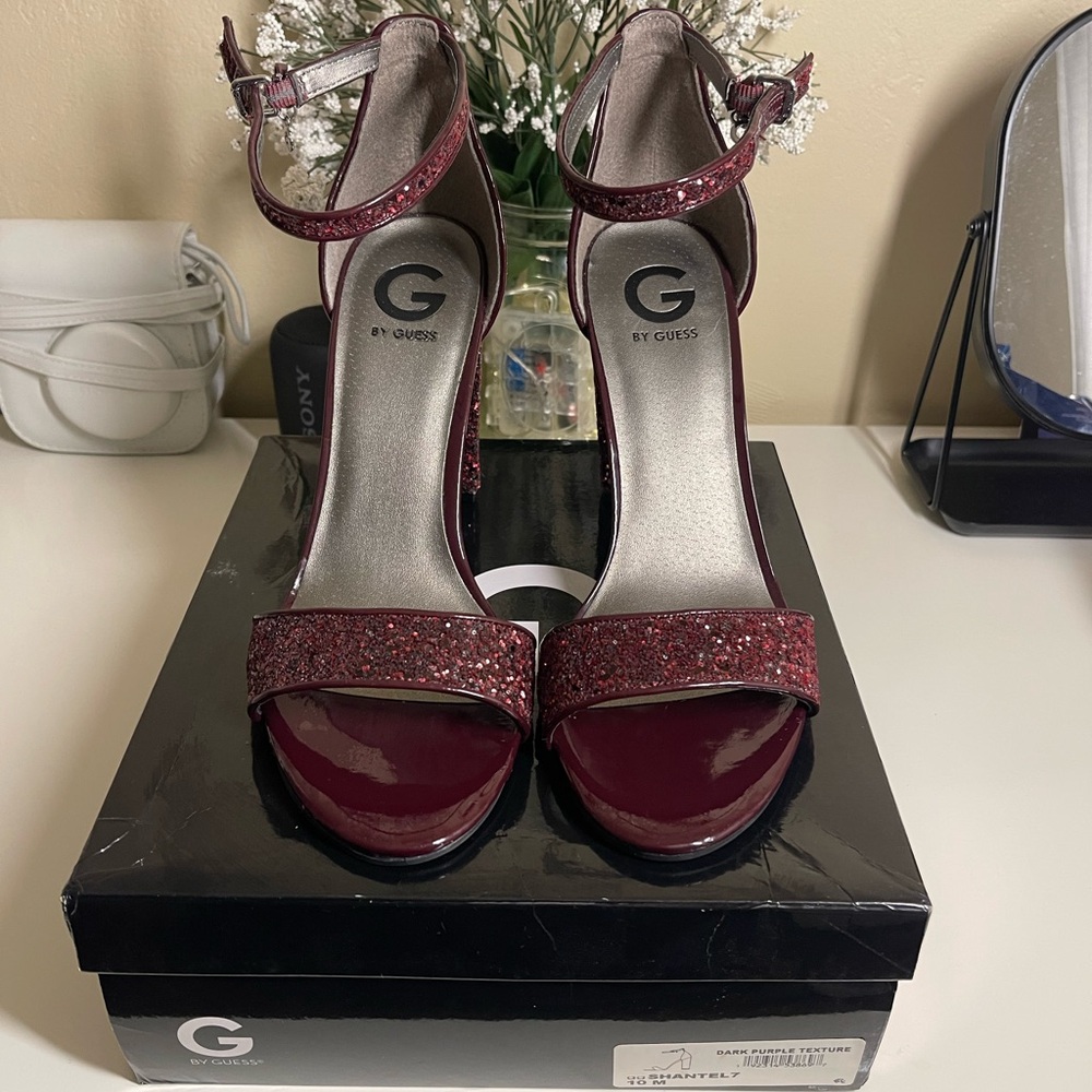 Guess Women's Burgundy Block Heels